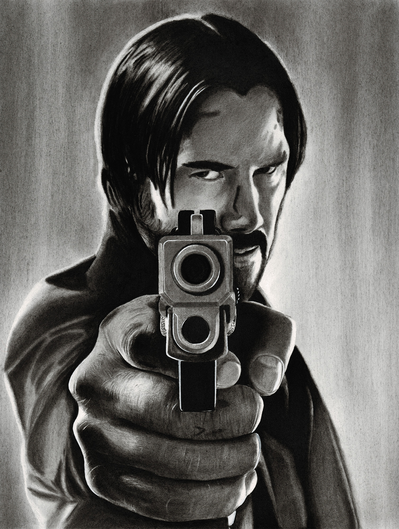 Quick drawing of John Wick (Keanu Reeves) - Made with a single pencil... —  Hive